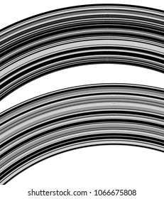 Design element curve stripes gray gradient transition of different thickness. Curved lines for background banner can be used for color overlay solution. Vector illustration 10 for easy editing