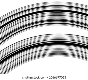 Design element curve stripes gray gradient transition different thickness. Parallel lines for background banner can be used for color overlay solution. Vector illustration EPS 10 for easy editing