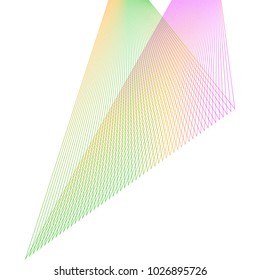 Design element Curved sharp corners wave many lines. Abstract vertical broken stripes on white background isolated. Creative line art. Vector illustration EPS 10. Colors line created using Blend Tool