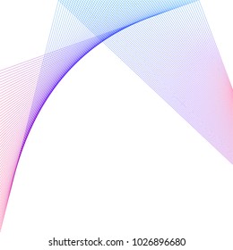 Design element Curved sharp corners wave many lines. Abstract vertical broken stripes on white background isolated. Creative line art. Vector illustration EPS 10. Colors line created using Blend Tool