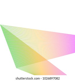Design element Curved sharp corners wave many lines. Abstract vertical broken stripes on white background isolated. Creative line art. Vector illustration EPS 10. Colors line created using Blend Tool