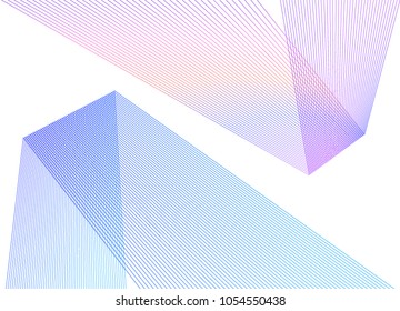 Design element Curved sharp corners wave many lines. Abstract vertical broken stripes on white background isolated. Creative line art. Vector illustration EPS 10. Colors line created using Blend Tool