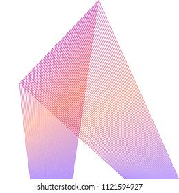 Design element Curved sharp corners wave many lines. Abstract vertical broken stripes on white background isolated. Creative line art. Vector illustration EPS 10. Colors line created using Blend Tool
