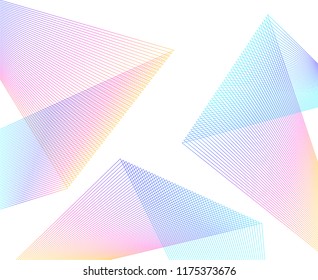Design element Curved sharp corners wave many lines. Abstract vertical broken stripes on white background isolated. Creative line art. Vector illustration EPS 10. Colors line created using Blend Tool