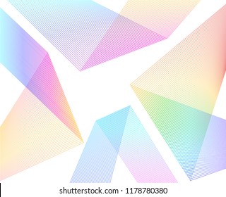 Design element Curved sharp corners wave many lines. Abstract vertical broken stripes on white background isolated. Creative line art. Vector illustration EPS 10. Colors line created using Blend Too