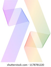 Design element Curved sharp corners wave many lines. Abstract vertical broken stripes on white background isolated. Creative line art. Vector illustration EPS 10. Colors line created using Blend Tool
