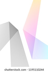 Design element Curved sharp corners wave many lines. Abstract vertical broken stripes on white background isolated. Creative line art. Vector illustration EPS 10. Colors line created using Blend Tool