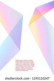 Design element Curved sharp corners wave many lines. Abstract vertical broken stripes on white background isolated. Creative line art. Vector illustration EPS 10. Colors line created using Blend Tool