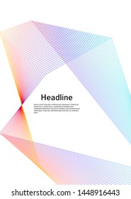 Design element Curved sharp corners wave many lines. Abstract vertical broken stripes on white background isolated. Creative line art. Vector illustration EPS 10. Colors line created using Blend Tool