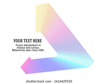 Design element Curved sharp corners wave many lines. Abstract vertical broken stripes on white background isolated. Creative line art. Vector illustration EPS 10. Colors line created using Blend Tool