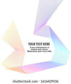 Design element Curved sharp corners wave many lines. Abstract vertical broken stripes on white background isolated. Creative line art. Vector illustration EPS 10. Colors line created using Blend Tool