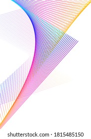 Design element Curved sharp corners wave many lines. Abstract vertical broken stripes on white background isolated. Creative line art. Vector illustration EPS 10. Colors line created using Blend Tool