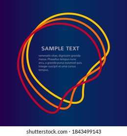 Design element with dark color, glow light gradient of communication bubbles, isolated on white background. Vector abstract illustration of Eps 10. Theme night party, Halloween, fitness invitation