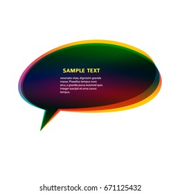 Design element with dark color, glow light gradient of communication bubbles, isolated on white background. Vector abstract illustration of Eps 10. Theme night party, Halloween, fitness invitation