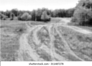 design element. dirt road halftone image