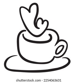 design element in doodle style for decoration.Vector flat illustration. Postcard for Valentine's day. linear design. original design for gifts