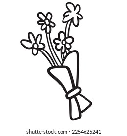 design element in doodle style for decoration.Vector flat illustration. Postcard for Valentine's day. linear design. original design for gifts
