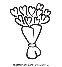 design element in doodle style for decoration.Vector flat illustration. Postcard for Valentine's day. linear design. original design for gifts
