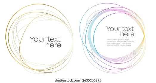 Design element Elegant Abstract Circular Line Frame for Business Cards, Brochures, Branding Presentations, and Minimalist Corporate Flyers. For Banner, Web-design, Brochure, Package. Icon. Background