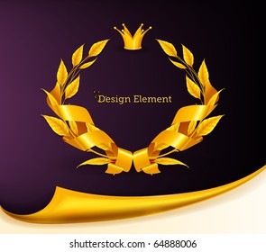 Design Element, Emblem gold eps10