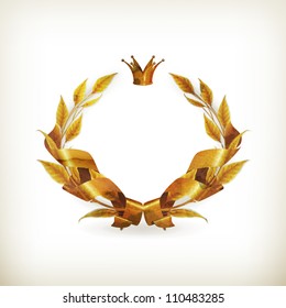 Design element emblem gold, old-style vector isolated