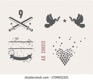 Design element for February 23, may 9, Victory Day. Vector illustration.