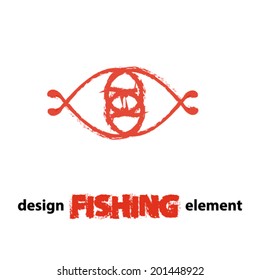 Design element fishing hook stock vector