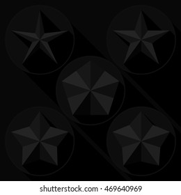 design element. flat style black star icons set