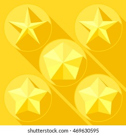design element. flat style golden star icons set