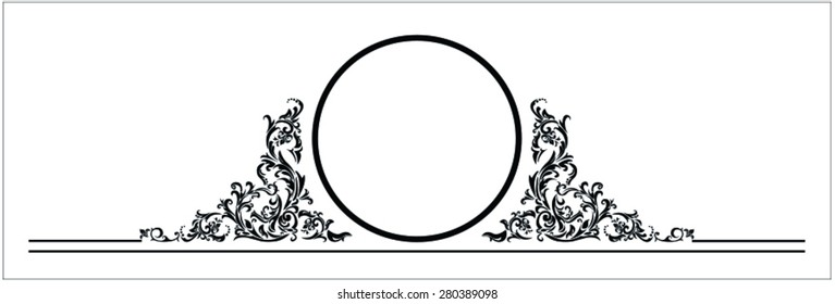 Design element in floral style with copy space 