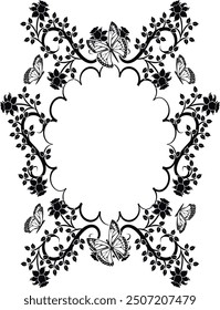design element flourishes vintage butterflies 2