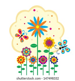 Design element with flowers