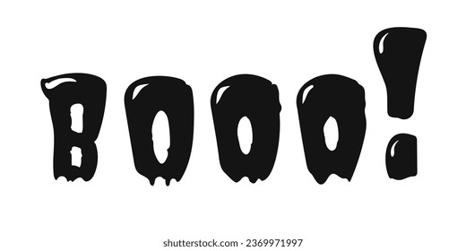
Design element in the form of a black spreading scary inscription. Vector illustration.