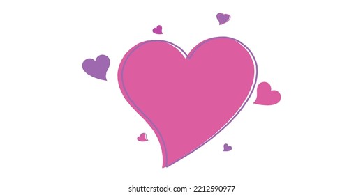 Design element in the form of graceful hearts. Vector illustration.