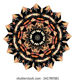 Design element in the form of a mandala ornament Tribal style. Vector illustration.