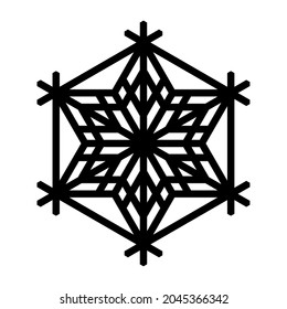 Elemento de diseño en forma de copo de nieve. Kumiko, artesanía japonesa tradicional