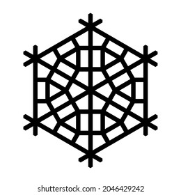 Elemento de diseño en forma de copo de nieve. Kumiko, artesanía japonesa tradicional