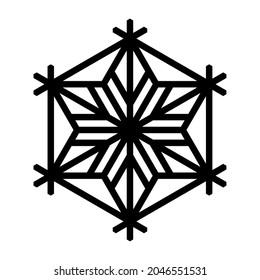 Elemento de diseño en forma de copo de nieve. Kumiko, artesanía japonesa tradicional
