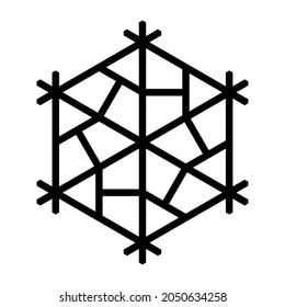 Design element in the form of a snowflake. Traditional Japanese craft Kumiko