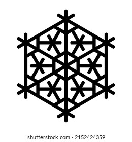 Design element in the form of a snowflake. Traditional Japanese craft Kumiko
