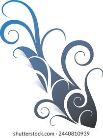 Elemento de diseño, en forma de rizo de decoración tridimensional
