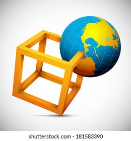 Design element with globe.