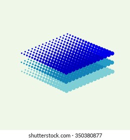 design element halftone style, symbol of blue water
