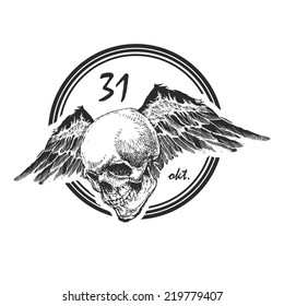 design element for halloween. hand drawn. vector eps8