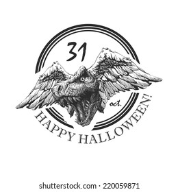 design element for halloween. hand drawn. vector eps8