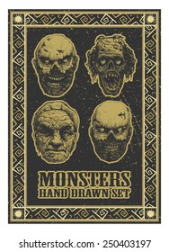 design element for halloween. hand drawn. vector illustration
