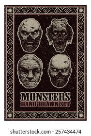 design element for halloween. hand drawn. vector illustration