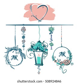 Design element of hand drawn typography poster with heart. Stylish typographic illustration design about love for greeting cards, posters, valentines day card or save the date card.
