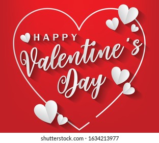 Design element for Happy Valentine's Day. Ready for your design, greeting card, banner. Vector illustration.