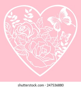 Design Element with Heart for Valentines and Wedding - Vector Illustration